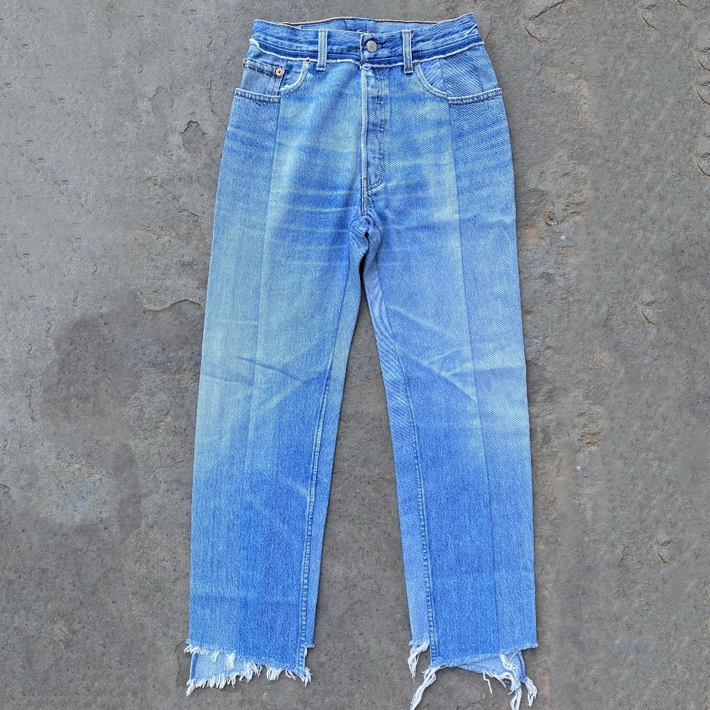 VETEMENTS X LEVI'S 2017 Collab Reconstructed Light Wash Straight Leg Jeans